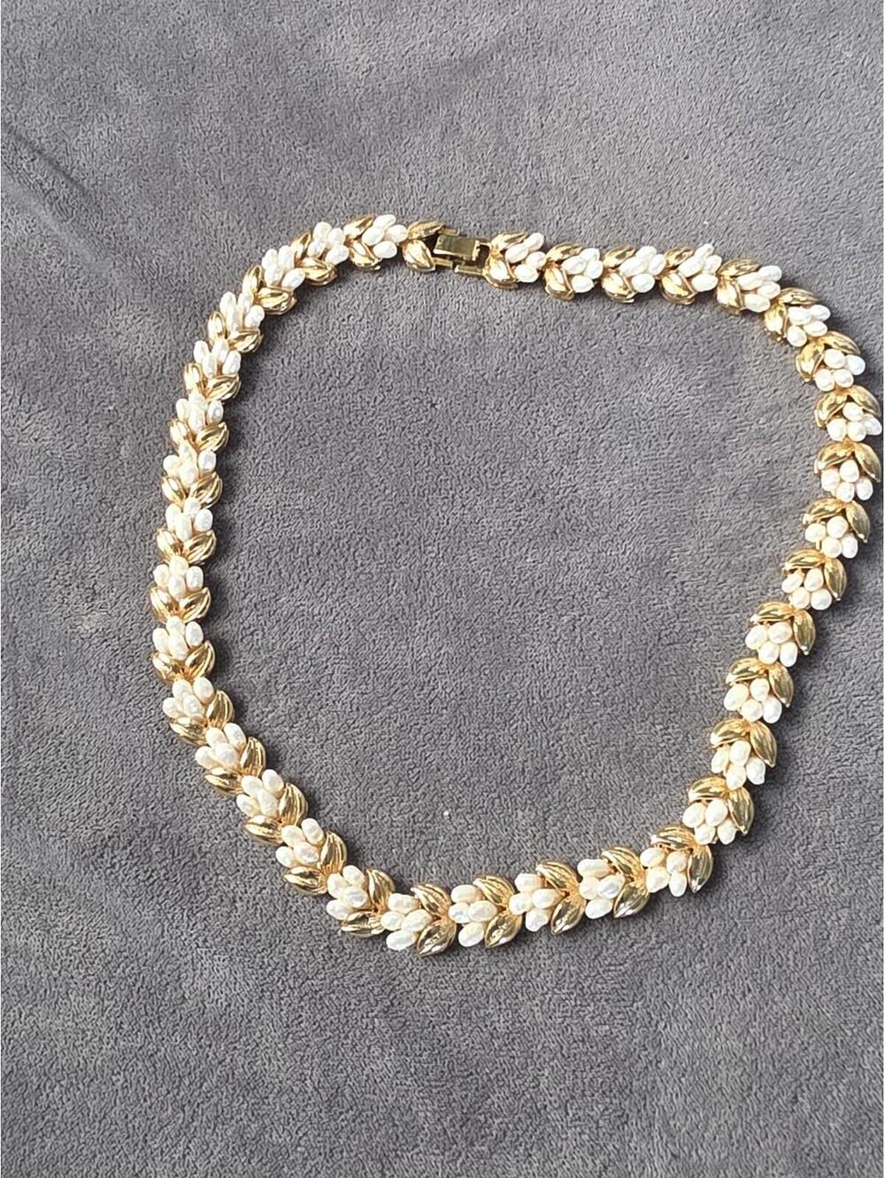 Rare Vintage Natural Pearls And Goldtone Necklace 18".luxury Oldmoney